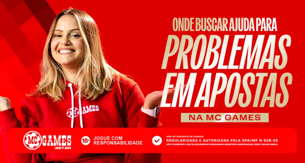 Imagem ilustrativa sobre os canais de apoio da MC Games para jogadores com problemas em apostas