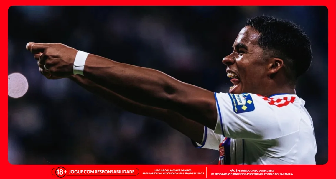Imagem ilustrativa do atacante Endrick, do Lyon, que é um dos times vivos na Liga Europa. Foto: Endrick/Instagram
