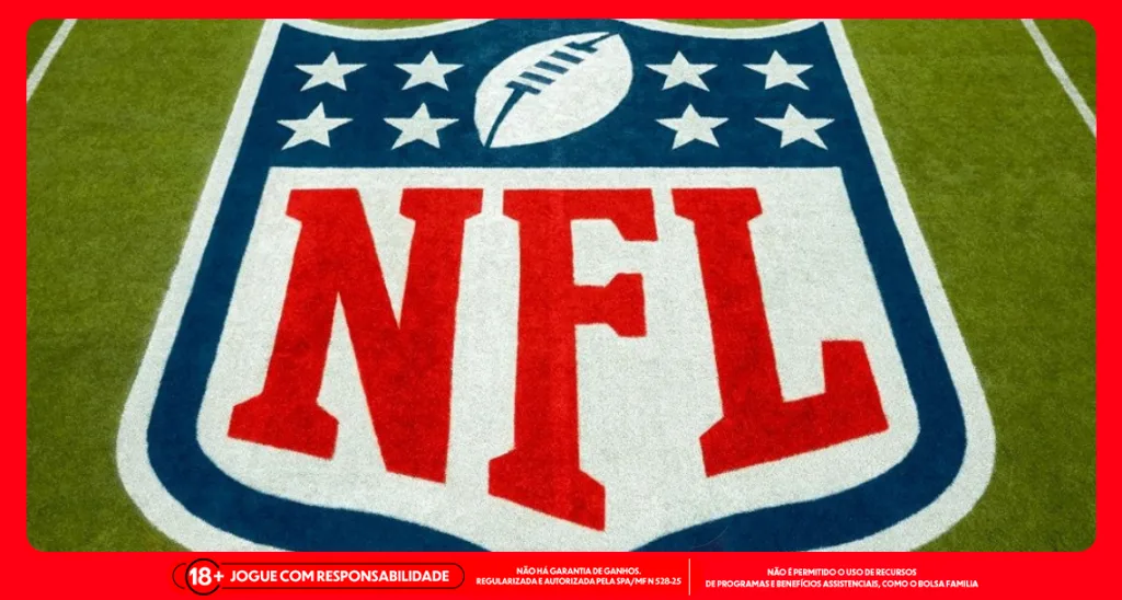 Imagem ilustrativa do símbolo da NFL no campo. Foto: Divulgação