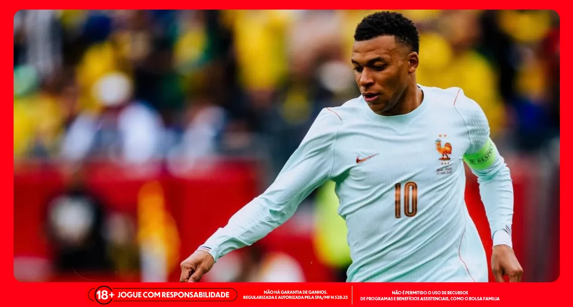 Imagem ilustrativa do atacante Mbappé em ação pela França. Foto: Instagram/Mbappé