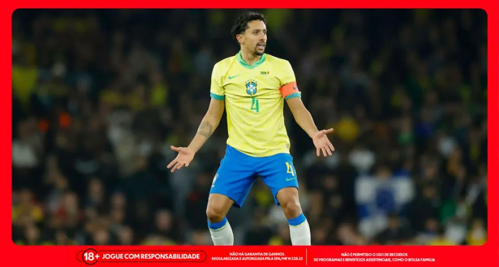 Imagem ilustrativa do zagueiro Marquinhos em ação pela Seleção Brasileira. Foto: Rafael Ribeiro/CBF
