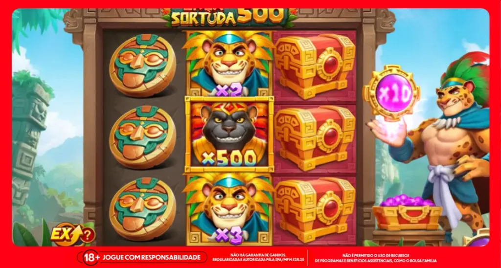 Imagem ilustrativa do slot Onça Sortuda 500