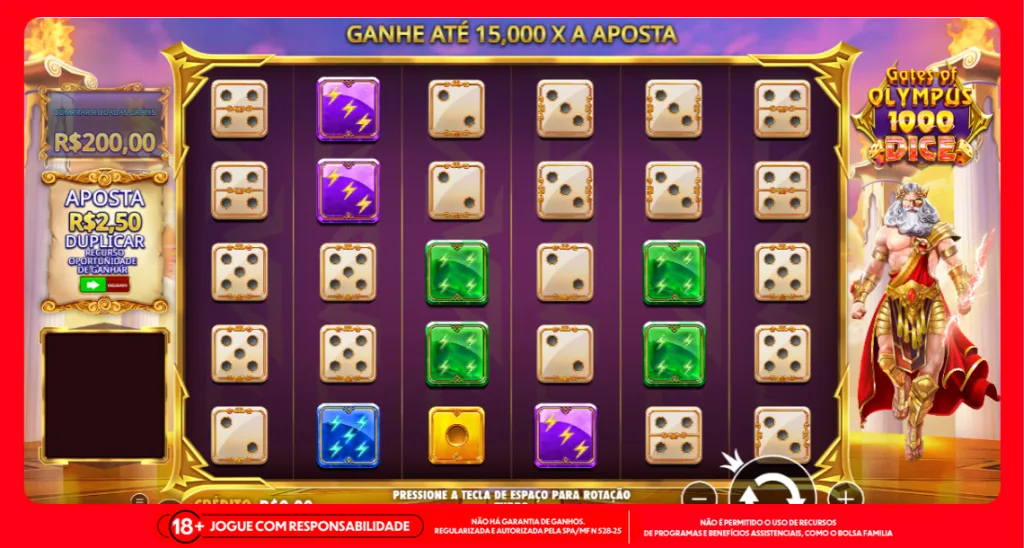 Imagem ilustrativa do slot Gates Of Olympus 1000 Dice