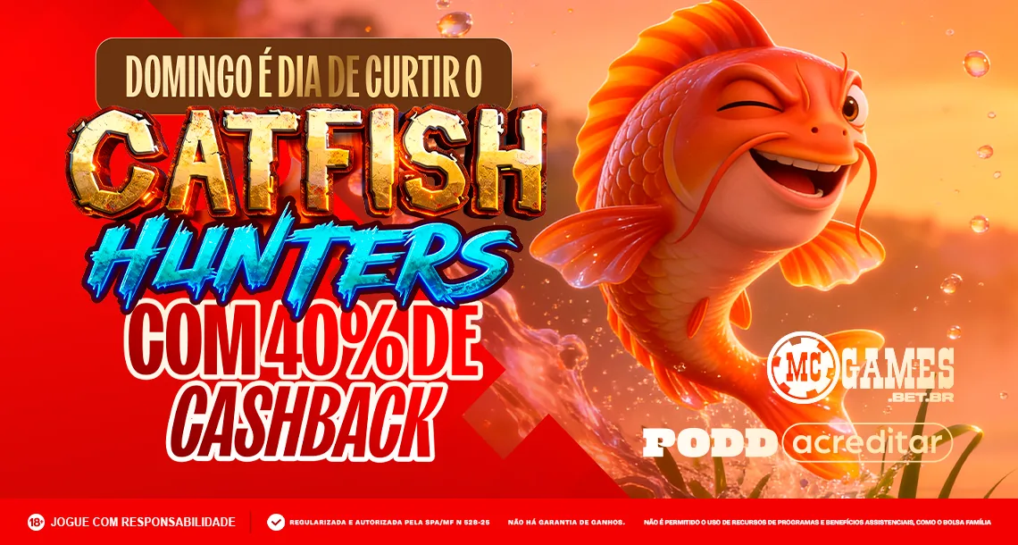 Imagem ilustrativa da ação de cashback da MC Games no jogo Catfish Hunters