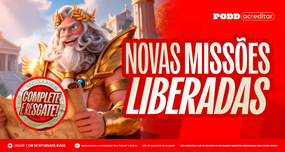 Imagem ilustrativa das Missões da MC Games com o jogo Gates of Olympus Super Scatter