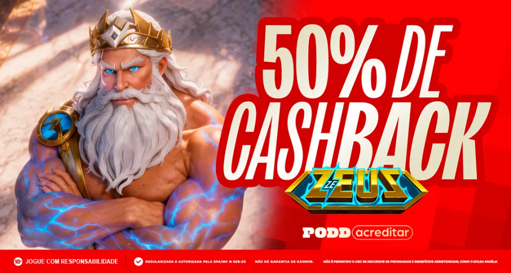 Imagem ilustrativa da ação de cashback da MC Games com o jogo Ze Zeus