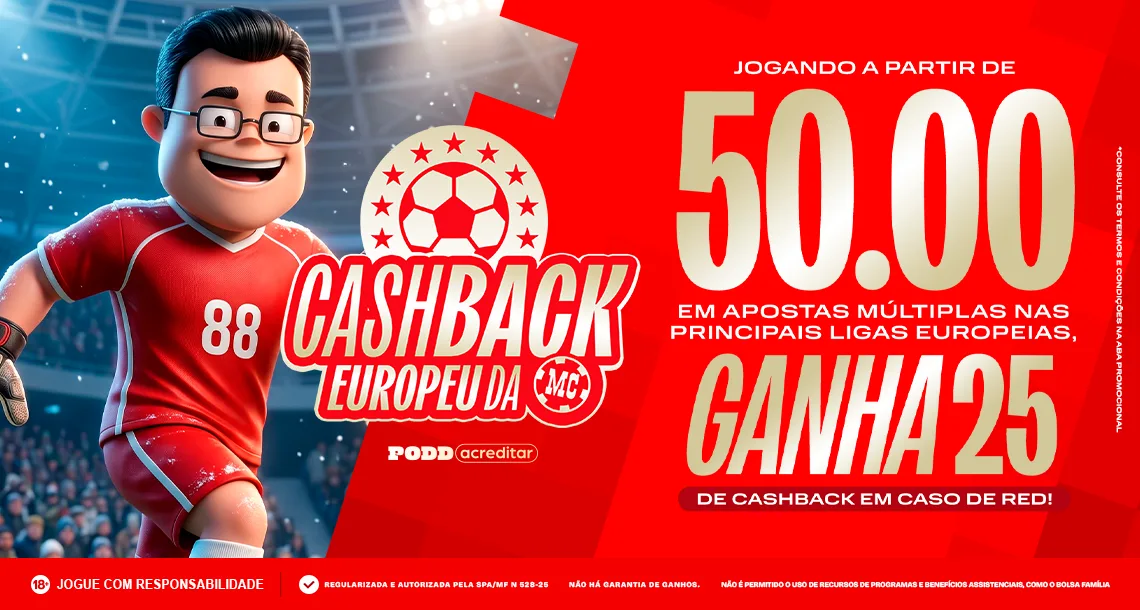 Imagem ilustrativa da promoção de cashback da MC Games para o final de semana