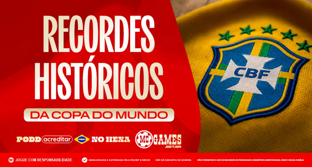 Imagem ilustrativa sobre os recordes do Brasil nas Copas do Mundo