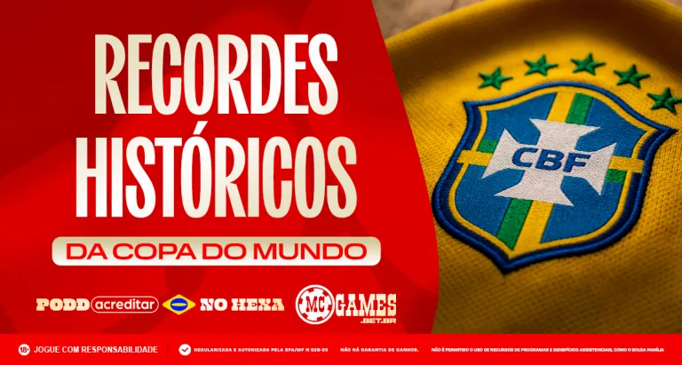 Imagem ilustrativa sobre os recordes do Brasil nas Copas do Mundo