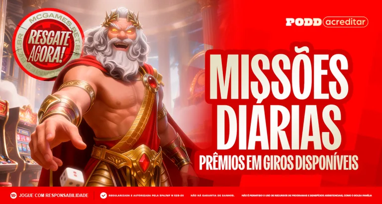 Imagem ilustrativa das Missões do Dia da MC Games com o jogo Gates of Olympus Dice 1000
