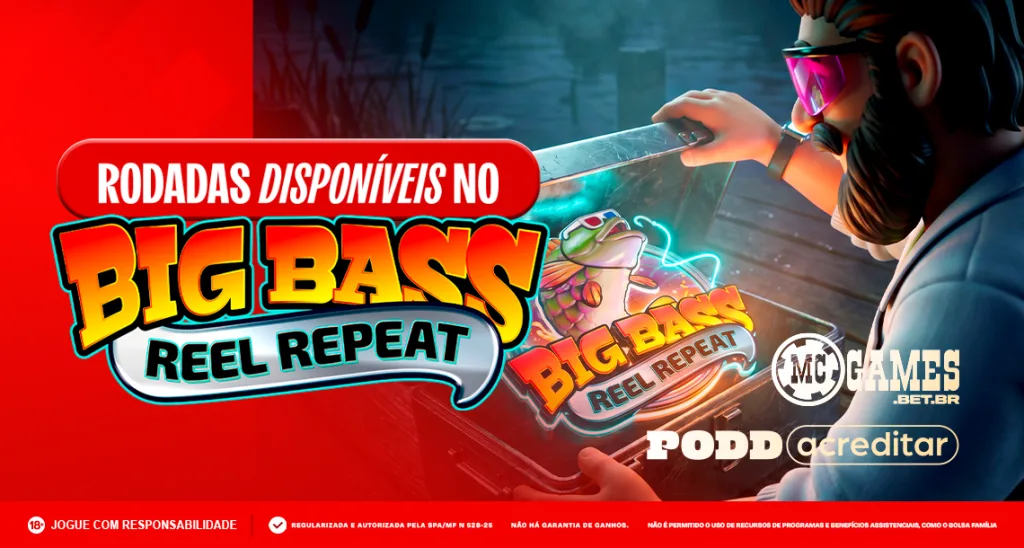 Imagem ilustrativa das Missões da MC Games envolvendo o slot Big Bass Reel Repeat
