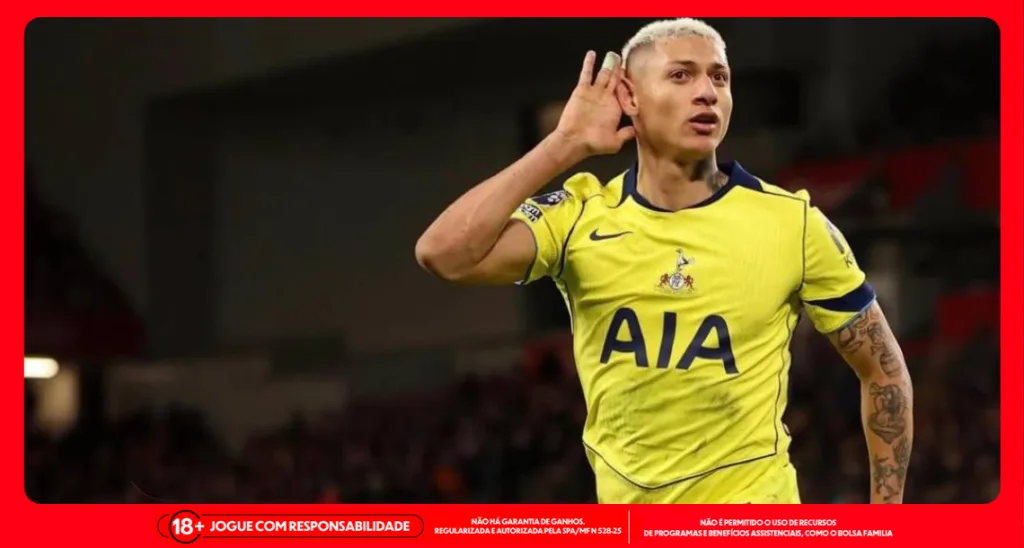 Imagem ilustrativa do atacante Richarlison em comemoração de gol do Tottenham. Foto: Instagram/Richarlison