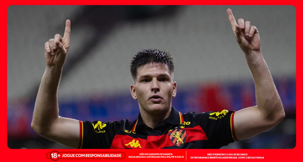 Imagem ilustrativa do atacante Perotti em ação pelo Sport. Foto: Paulo Matheus/SCR