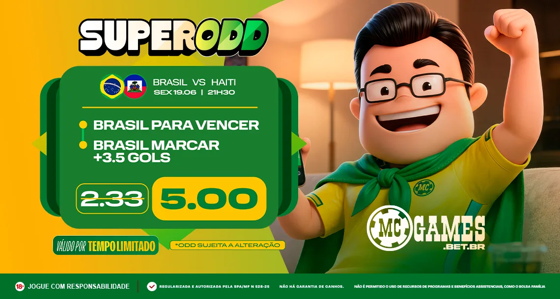 Imagem ilustrativa sobre a Super Odd da MC Games para Brasil x Haiti
