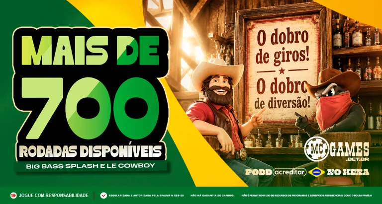 Imagem ilustrativa das missões da MC Games nos slots Big Bass Splash e Le Cowboy