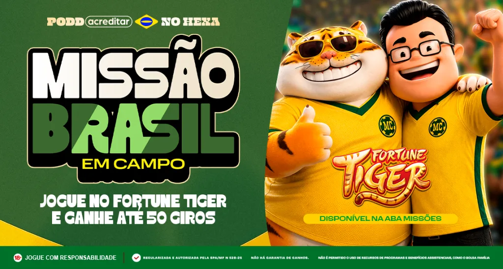 Imagem ilustrativa da Missão Brasil em Campo na MC Games com Fortune Tiger