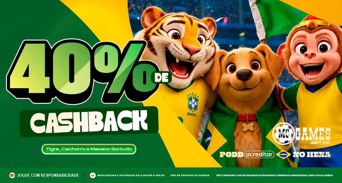 Imagem ilustrativa sobre a promoção de cashback da MC Games para a Família Sortudos