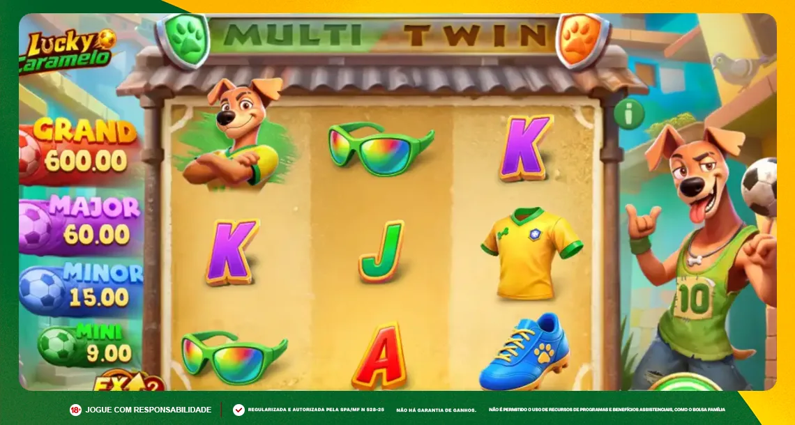 Imagem ilustrativa do jogo Lucky Caramelo, disponível na Missão do Dia da MC Games
