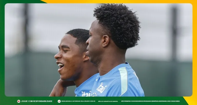 Imagem ilustrativa de Endrick e Vini Jr, atacantes da Seleção Brasileira. Foto: Instagram/Brasil