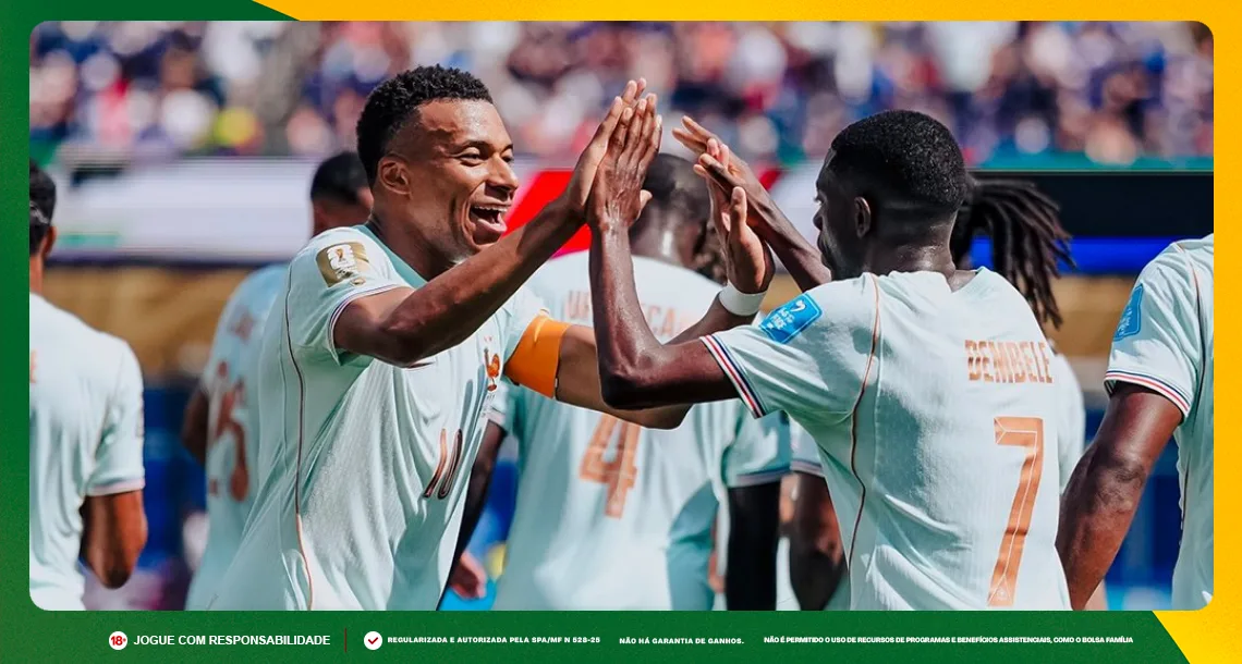 Imagem ilustrativa de Mbappé e Dembélé, atacantes da França. Foto: Instagram/França