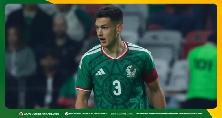 Imagem ilustrativa do jogador Cesar Montes em ação pelo México. Foto: Instagram/México