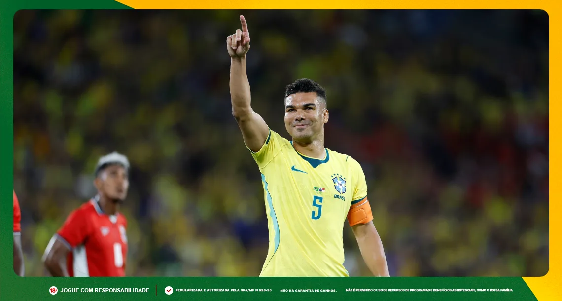 Imagem ilustrativa do volante Casemiro em ação pelo Brasil. Foto: Rafael Ribeiro/CBF