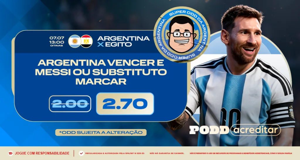 Imagem ilustrativa da Super Odd da MC Games para Argentina x Egito pela Copa do Mundo 2026