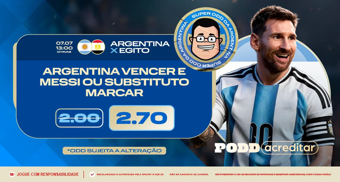 Imagem ilustrativa da Super Odd da MC Games para Argentina x Egito pela Copa do Mundo 2026