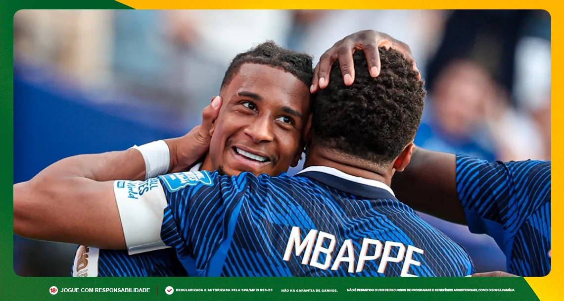 Imagem ilustrativa de Olise e Mbappé, jogadores da França. Foto: Instagram/França