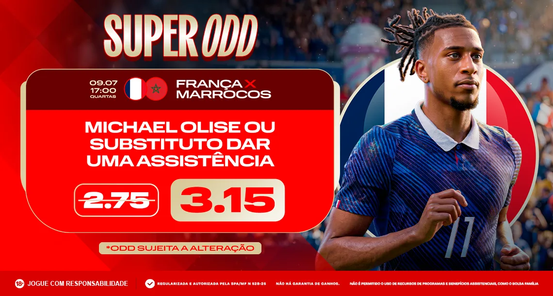 Imagem ilustrativa da Super Odd da MC Games para França x Marrocos
