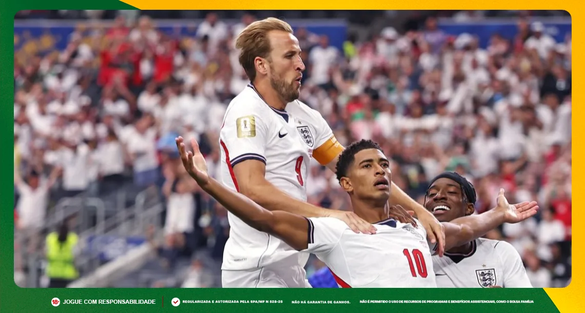 Imagem de Bellingham e Harry Kane, da Inglaterra. Foto: Instagram/Inglaterra