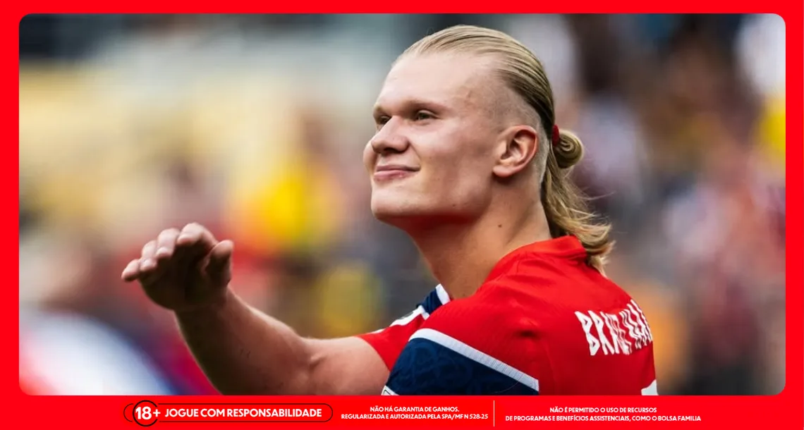 Imagem ilustrativa de Haaland, atacante da Noruega. Foto: Instagram/Noruega